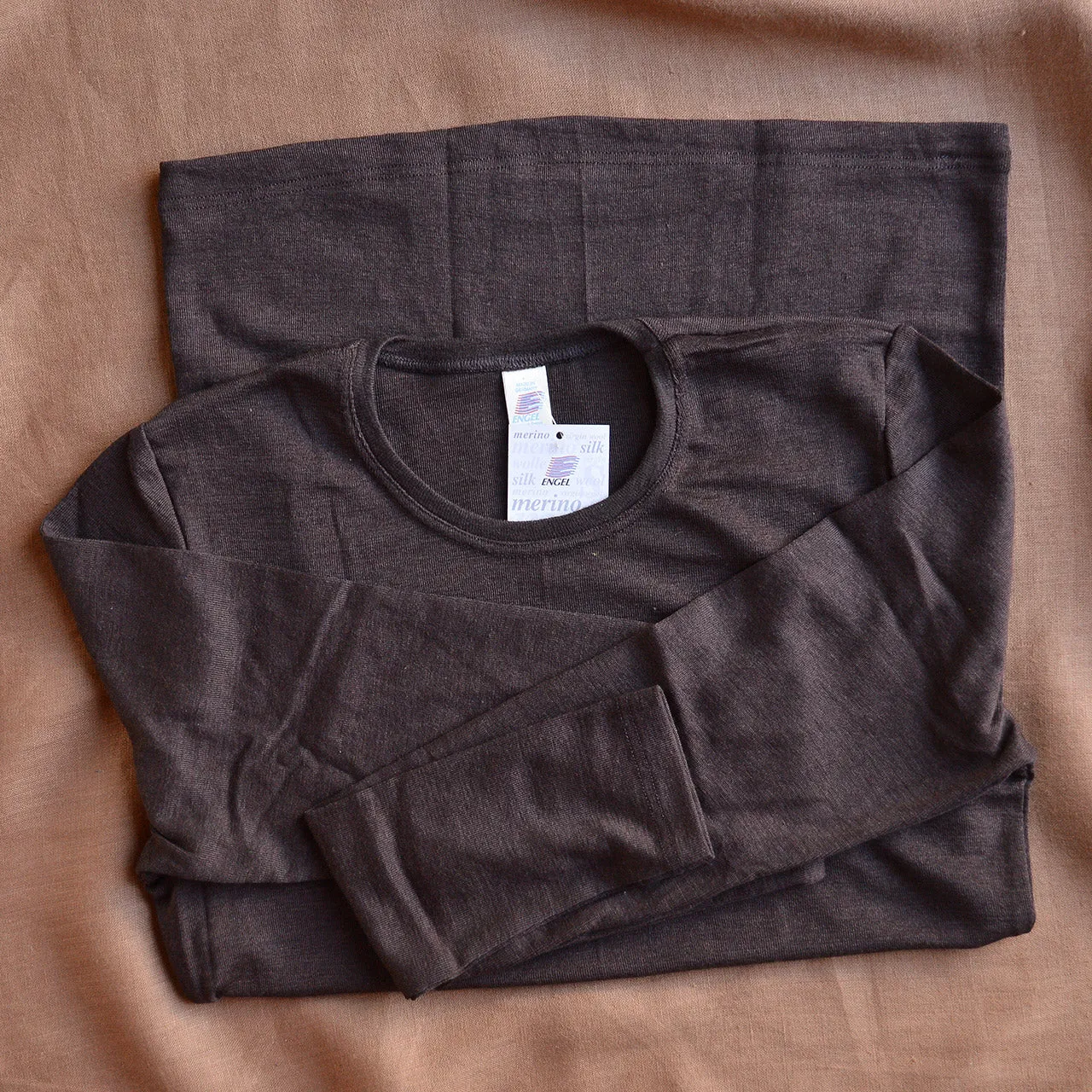 Men's Organic Merino/Silk Long Sleeve Top - Coffee (S-L) *Limited Edition