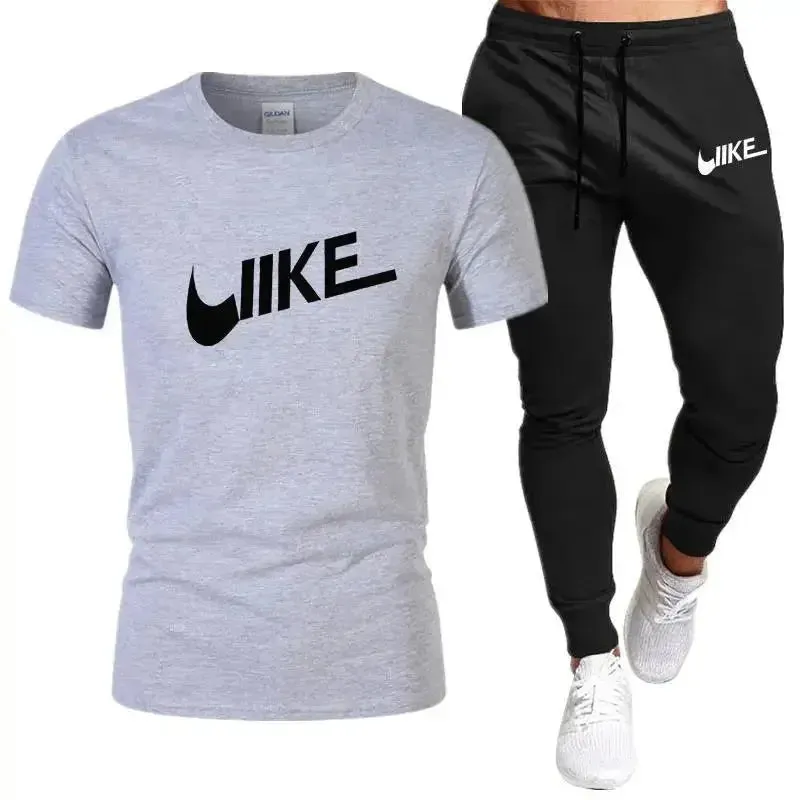 Men's Short Sleeve Round Neck T-Shirt Set