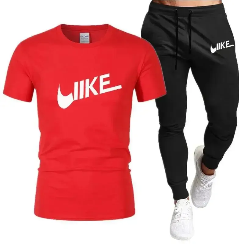 Men's Short Sleeve Round Neck T-Shirt Set