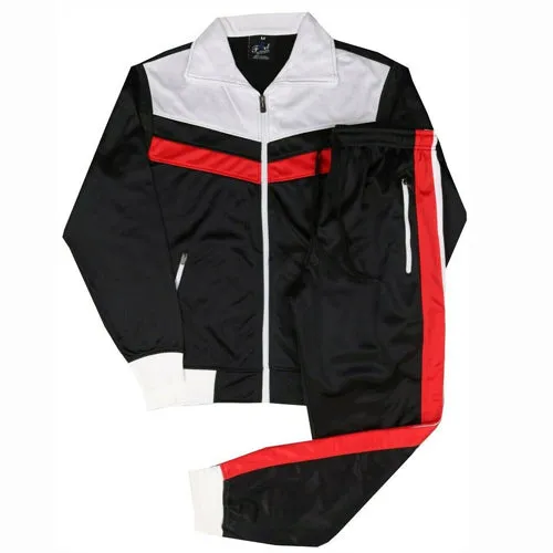MEN'S SPORTSWEAR COLORFUL 3 TONE JOGGER TRACKSUIT W/DRAWSTRINGS SMALL UPTO 5X