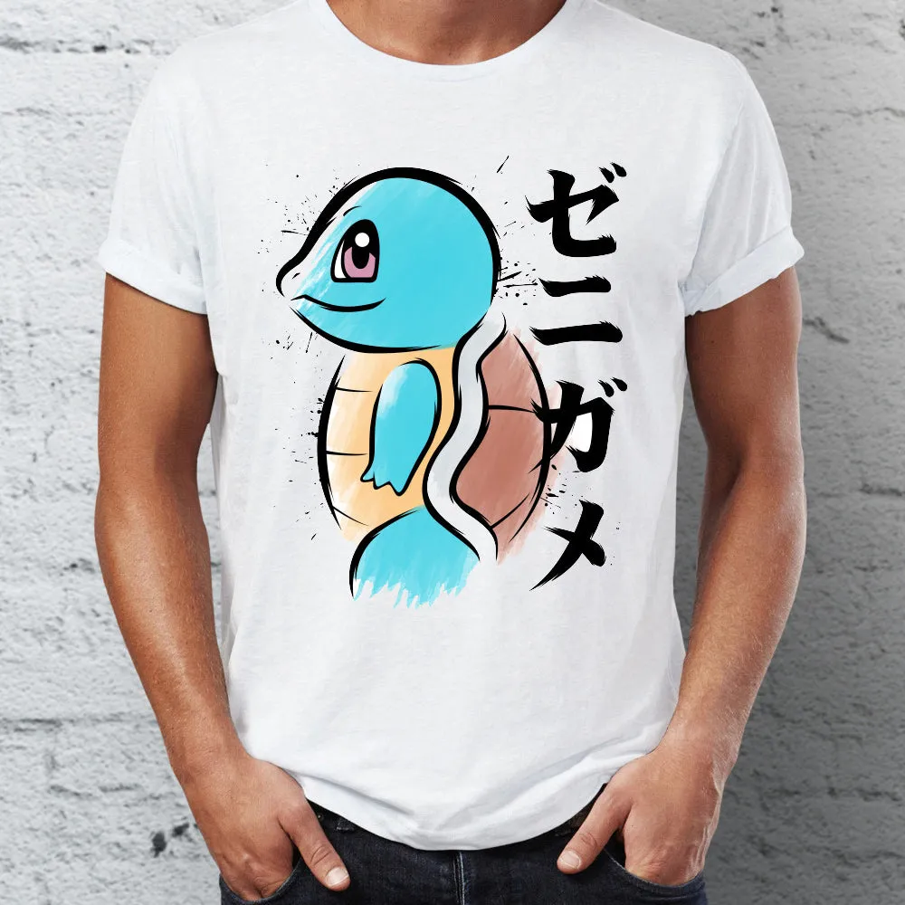 Men's T Shirt Pokemon Squirtle Watercolor Gaming Artsy Tee
