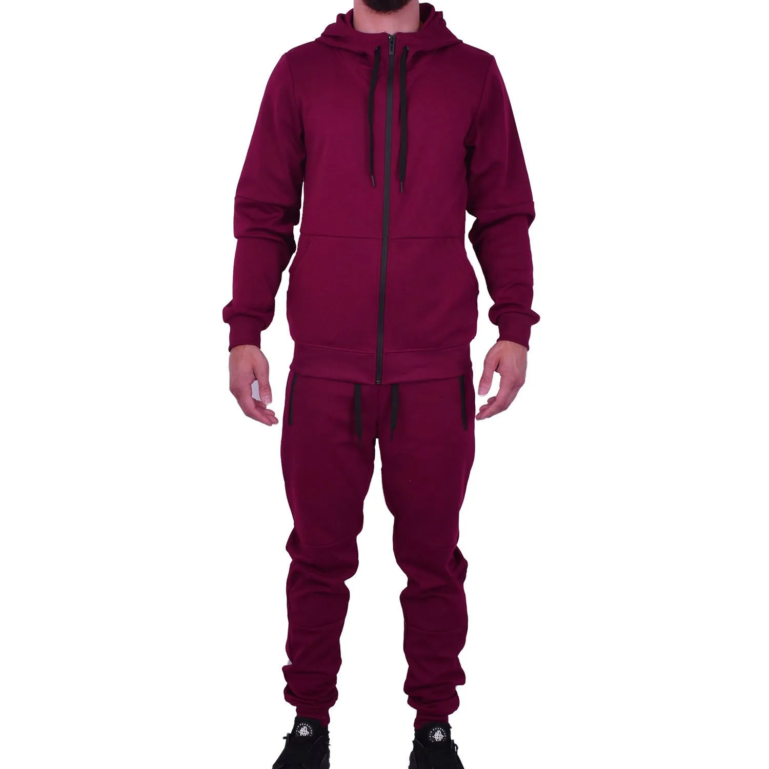 Men's Tech Fleece Tracksuit - Burgundy