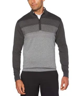 Mens Thermal Ombre Jacquard 1/4 Zip Sweater