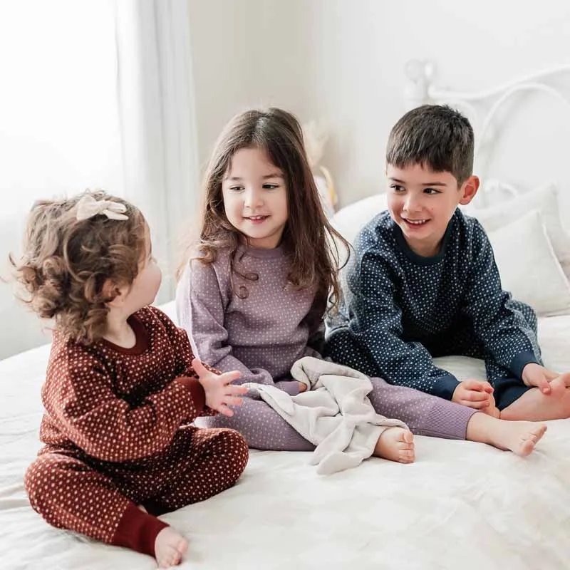 Merino Knitted Pyjamas Snowflake Ginger