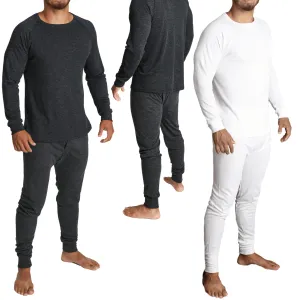 Merino Wool Blend Mens Long Sleeve Thermal Top & Pants
