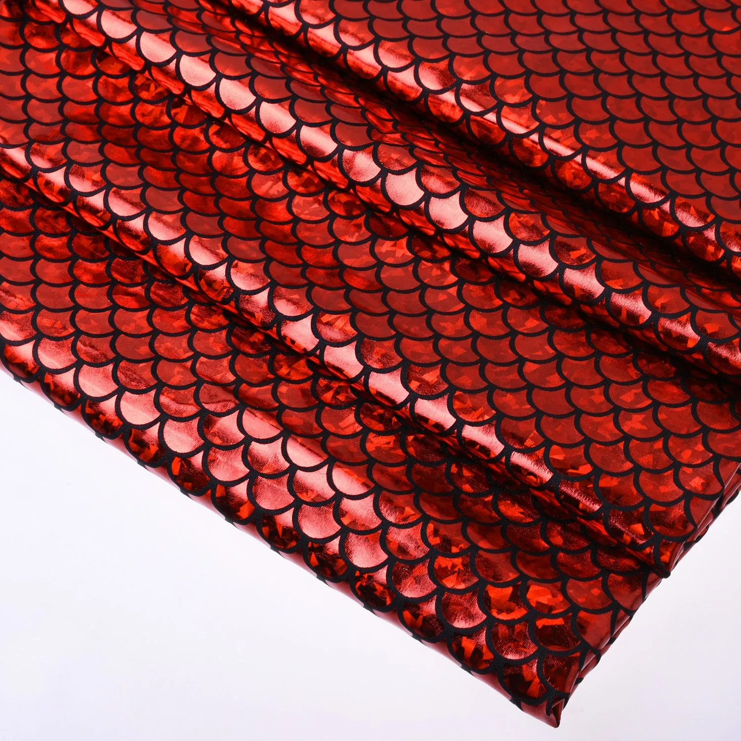 Mermaid Scale Pattern Fabric Fish Scales Spandex Fabric Fish Scale on Spandex Fabric Sold By the Yard 102701