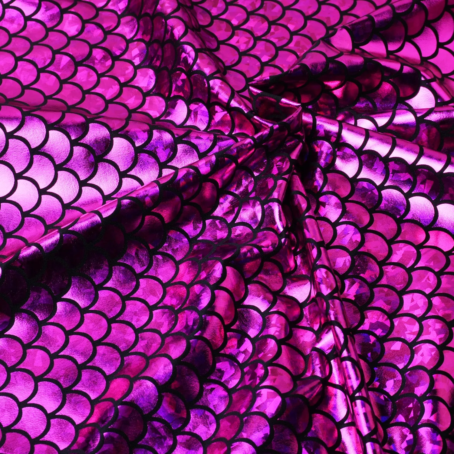 Mermaid Scale Pattern Fabric Fish Scales Spandex Fabric Fish Scale on Spandex Fabric Sold By the Yard 102701