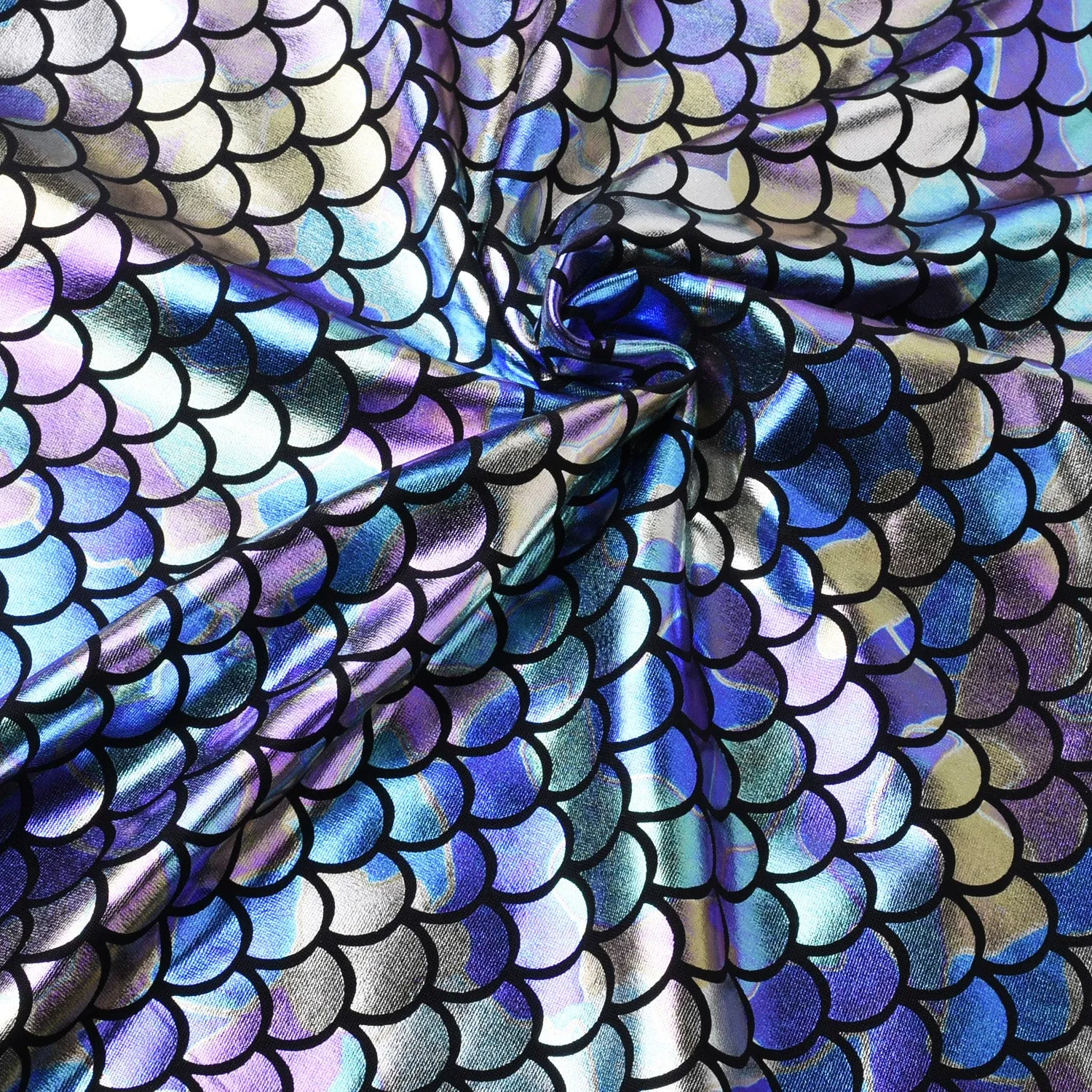 Mermaid Scale Pattern Fabric Fish Scales Spandex Fabric Fish Scale on Spandex Fabric Sold By the Yard 102701