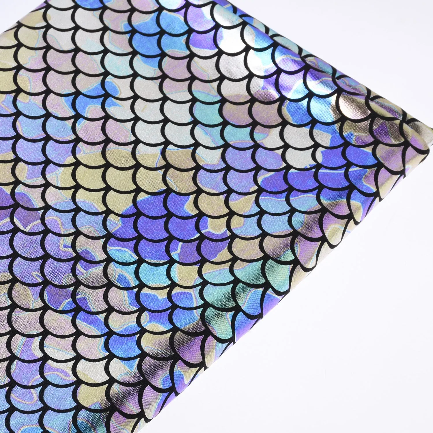 Mermaid Scale Pattern Fabric Fish Scales Spandex Fabric Fish Scale on Spandex Fabric Sold By the Yard 102701