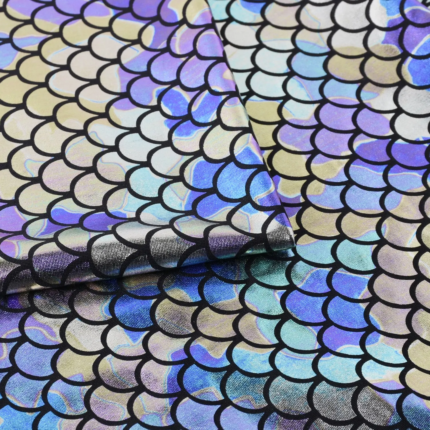 Mermaid Scale Pattern Fabric Fish Scales Spandex Fabric Fish Scale on Spandex Fabric Sold By the Yard 102701