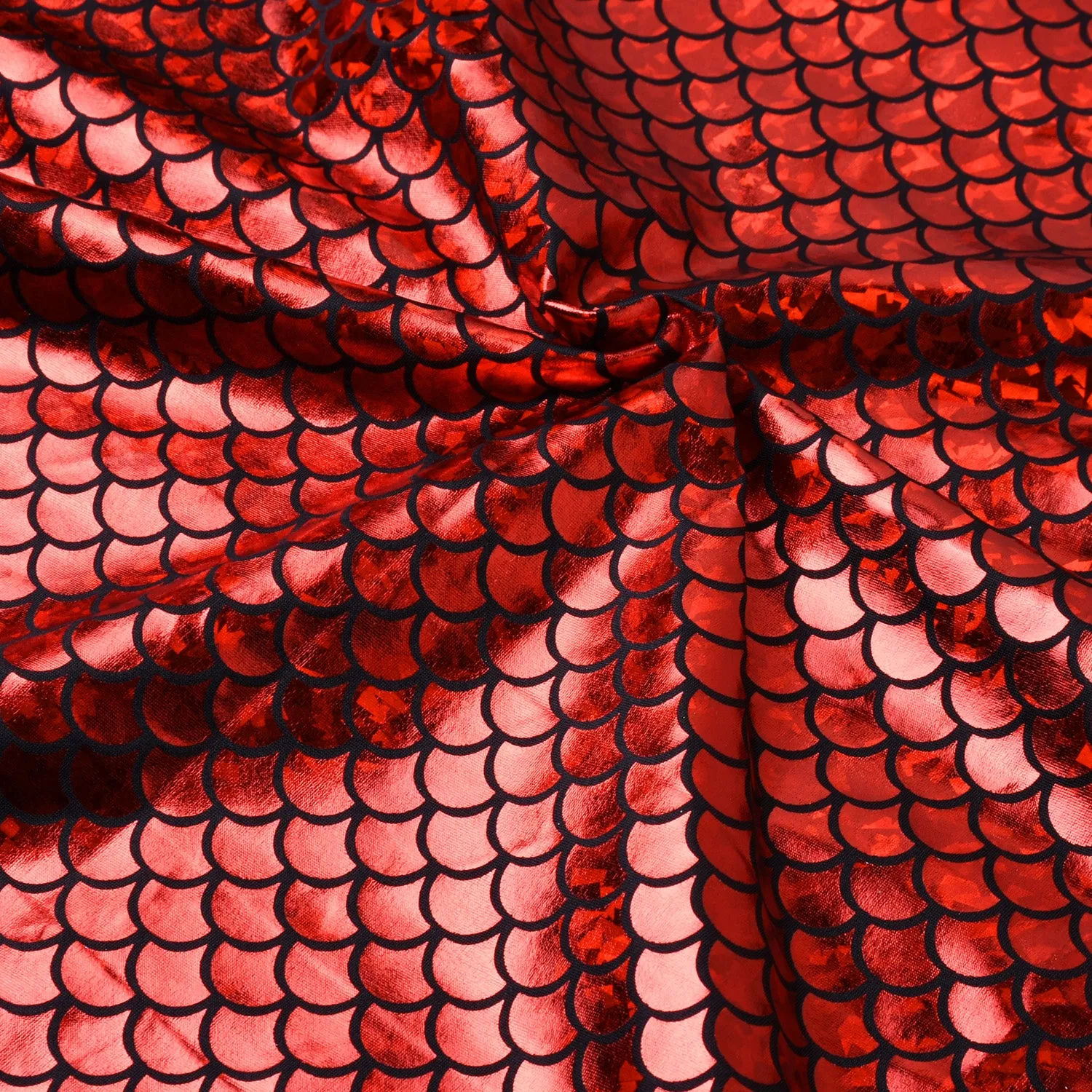 Mermaid Scale Pattern Fabric Fish Scales Spandex Fabric Fish Scale on Spandex Fabric Sold By the Yard 102701