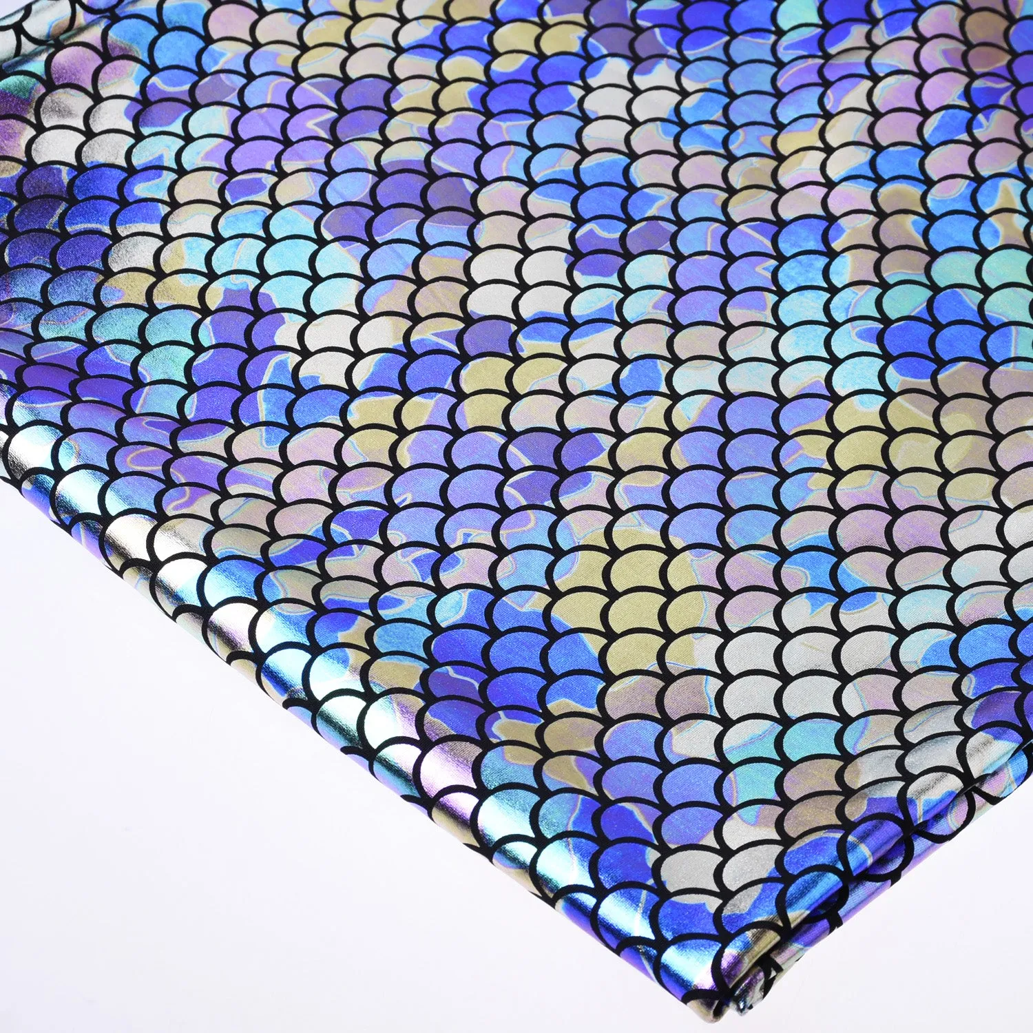 Mermaid Scale Pattern Fabric Fish Scales Spandex Fabric Fish Scale on Spandex Fabric Sold By the Yard 102701