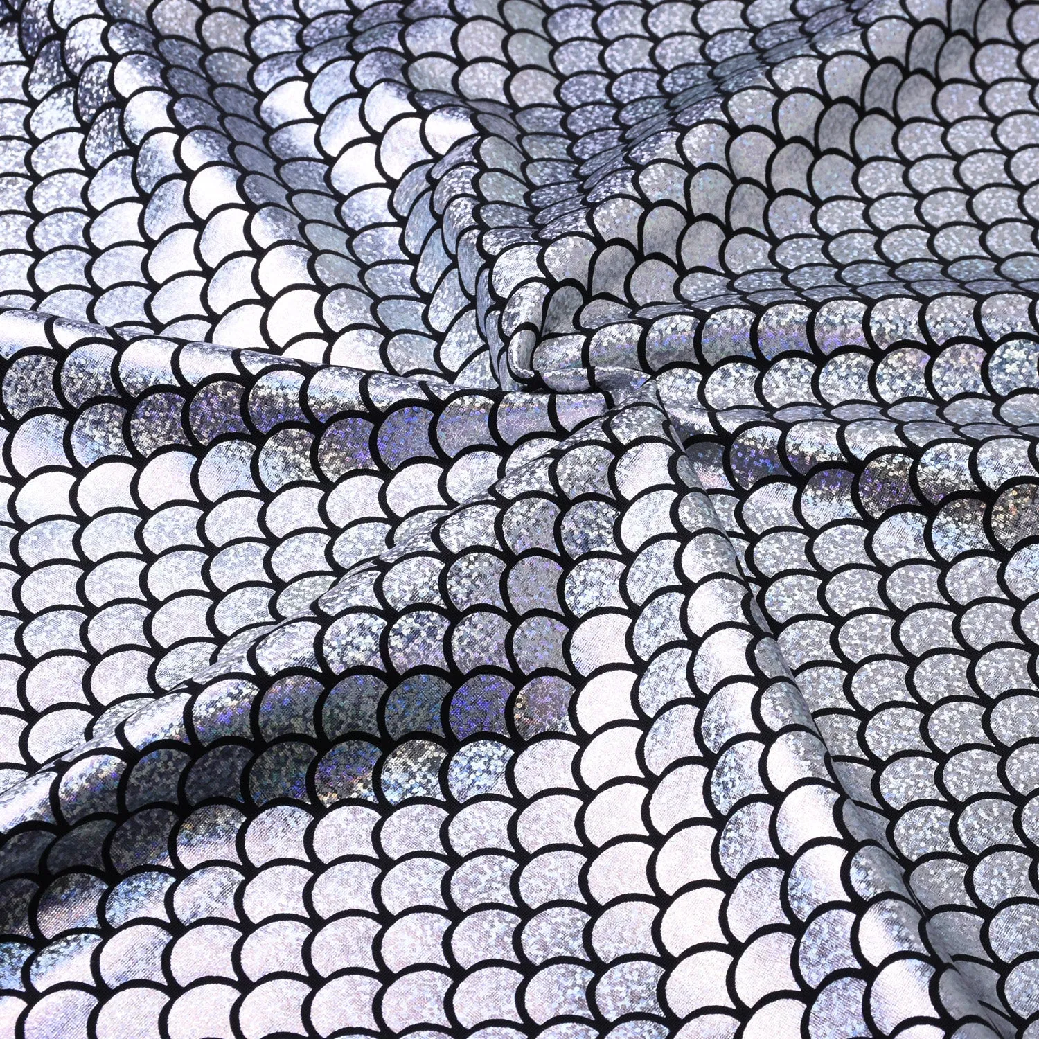Mermaid Scale Pattern Fabric Fish Scales Spandex Fabric Fish Scale on Spandex Fabric Sold By the Yard 102701
