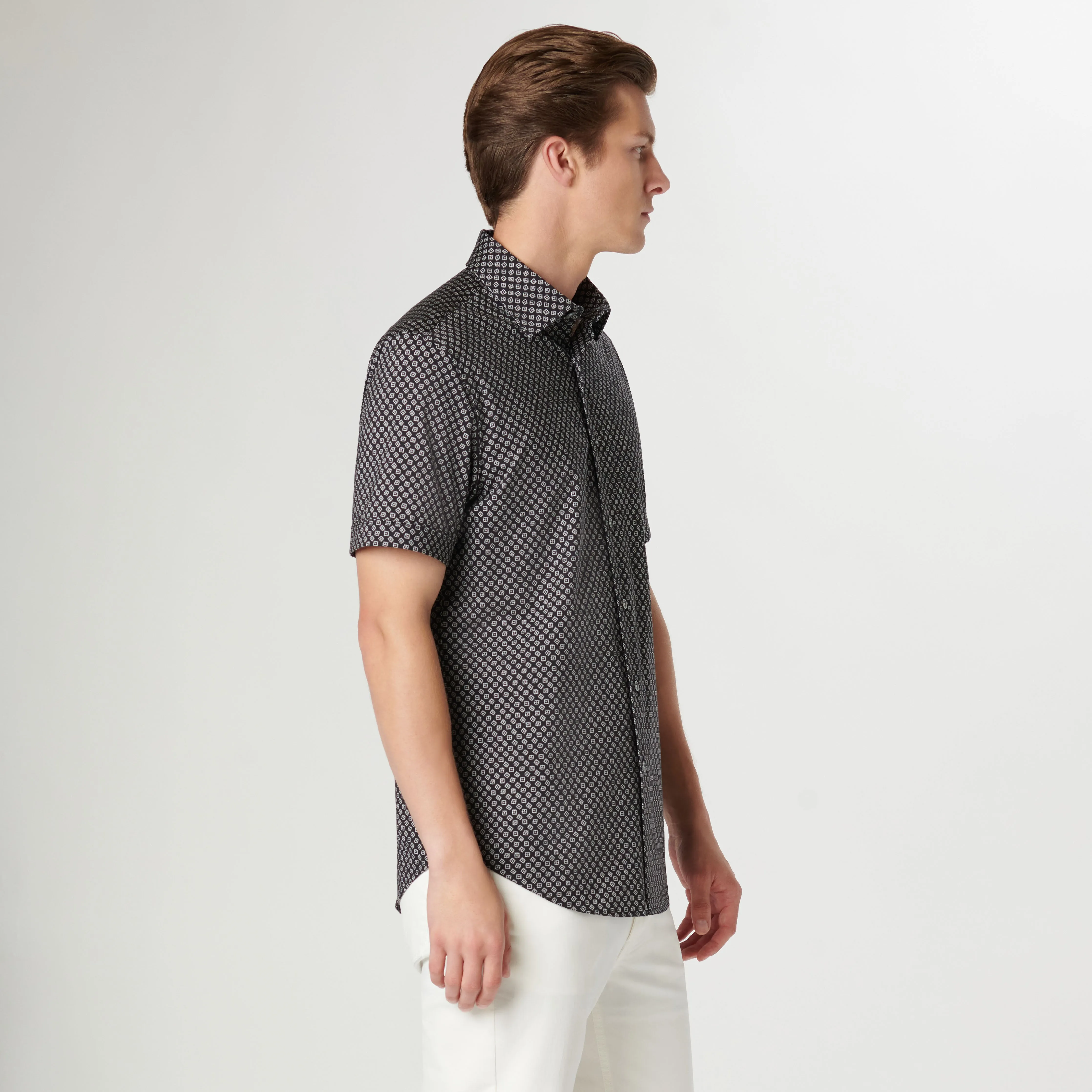 Miles Geometric OoohCotton Short Sleeve Shirt