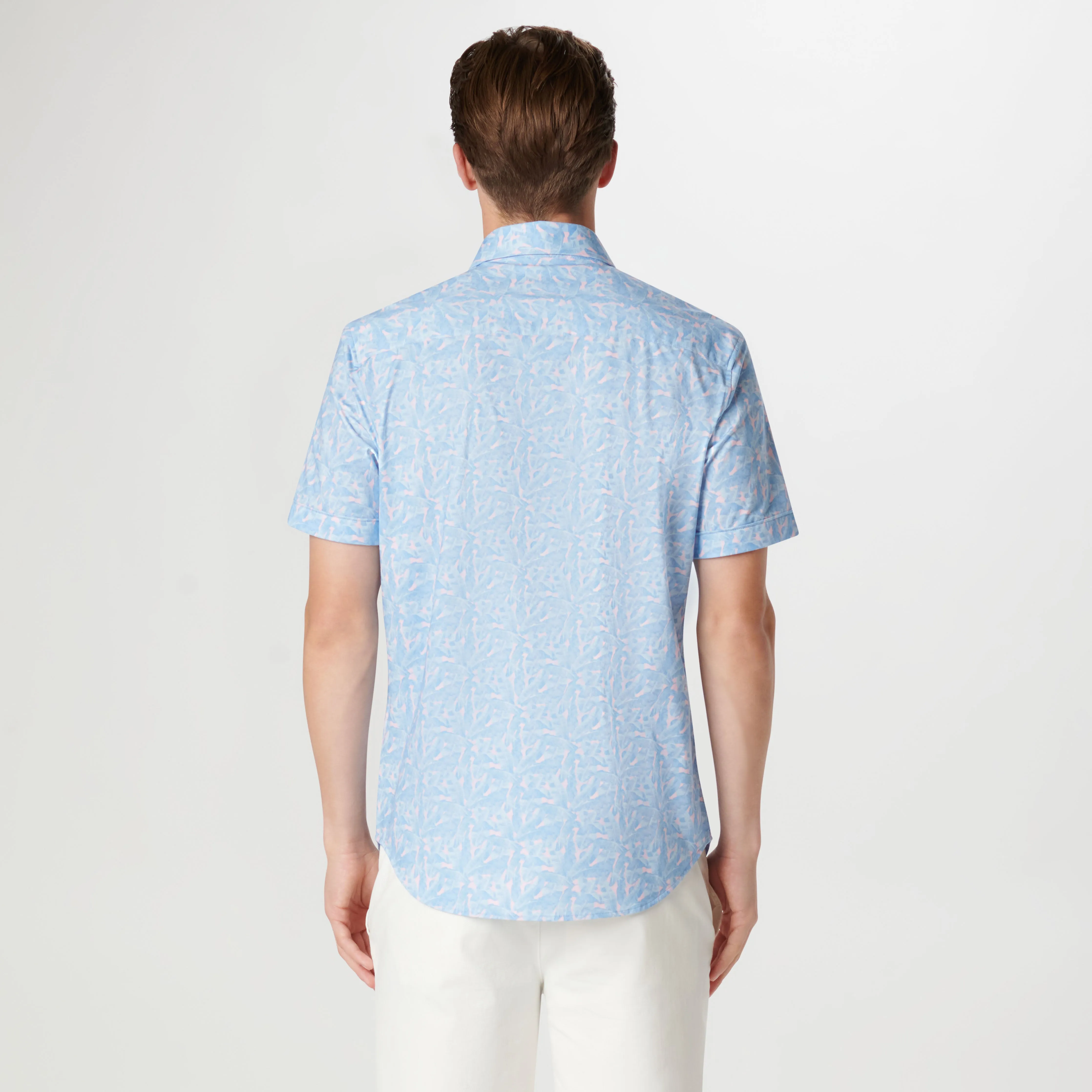 Miles Leaf Print OoohCotton Short Sleeve Shirt