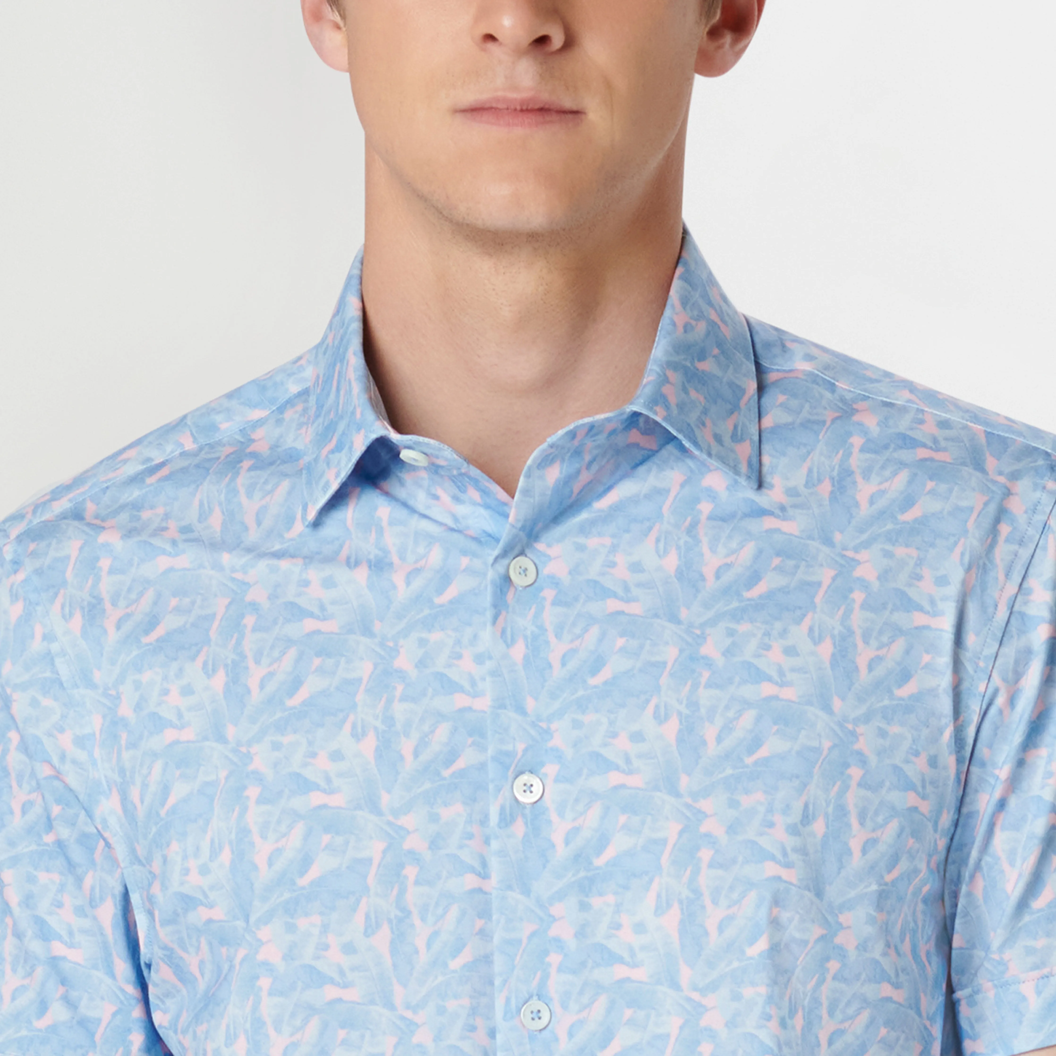 Miles Leaf Print OoohCotton Short Sleeve Shirt