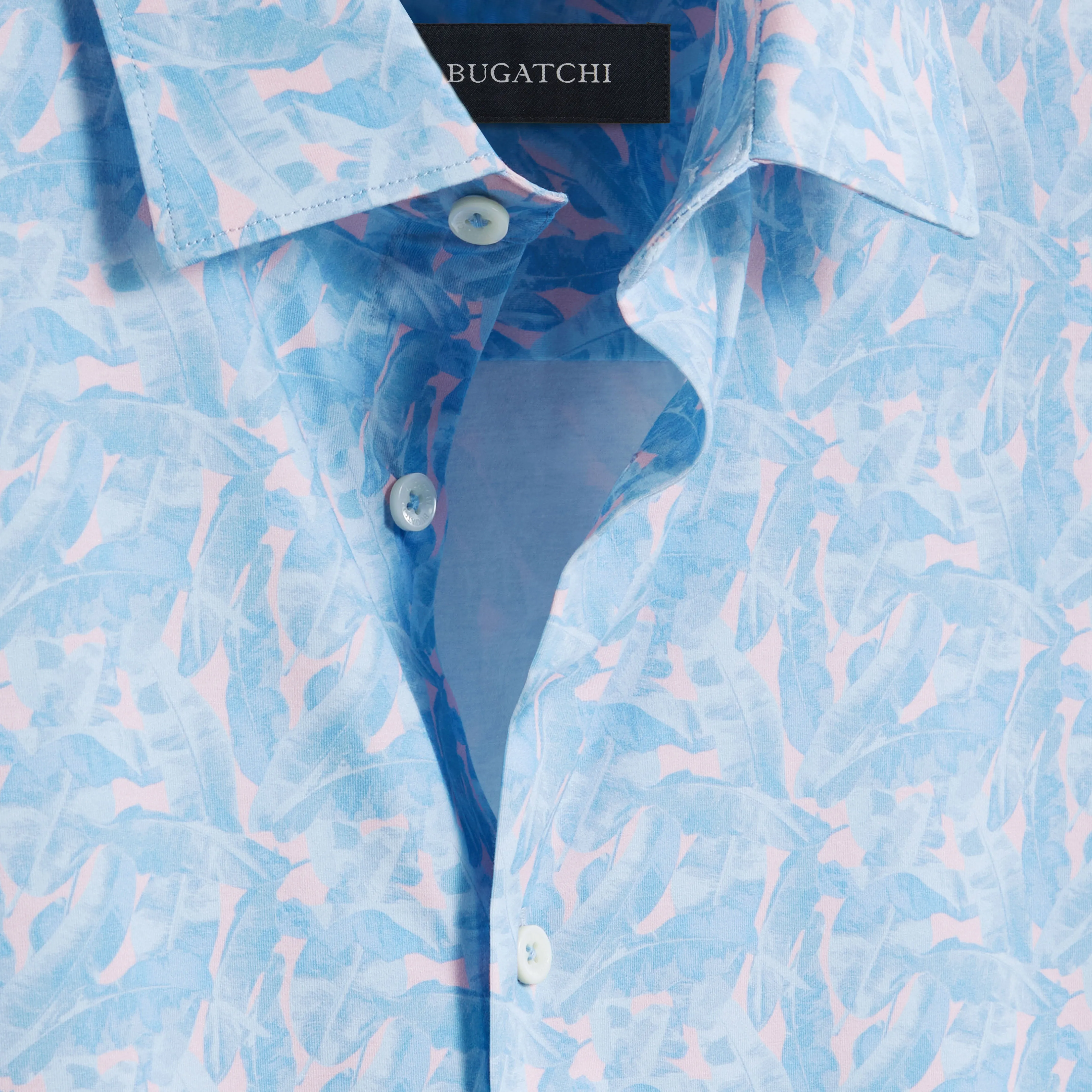 Miles Leaf Print OoohCotton Short Sleeve Shirt