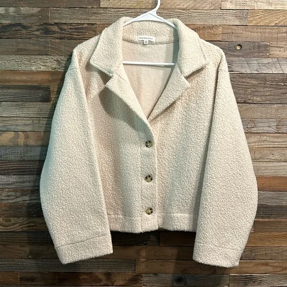 Mododoc Long Sleeve 3 Button Boucle Cardigan Jacket Women’s Size Small