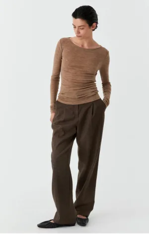 Morrison II MORRI MERINO ROUND NECK - coffee