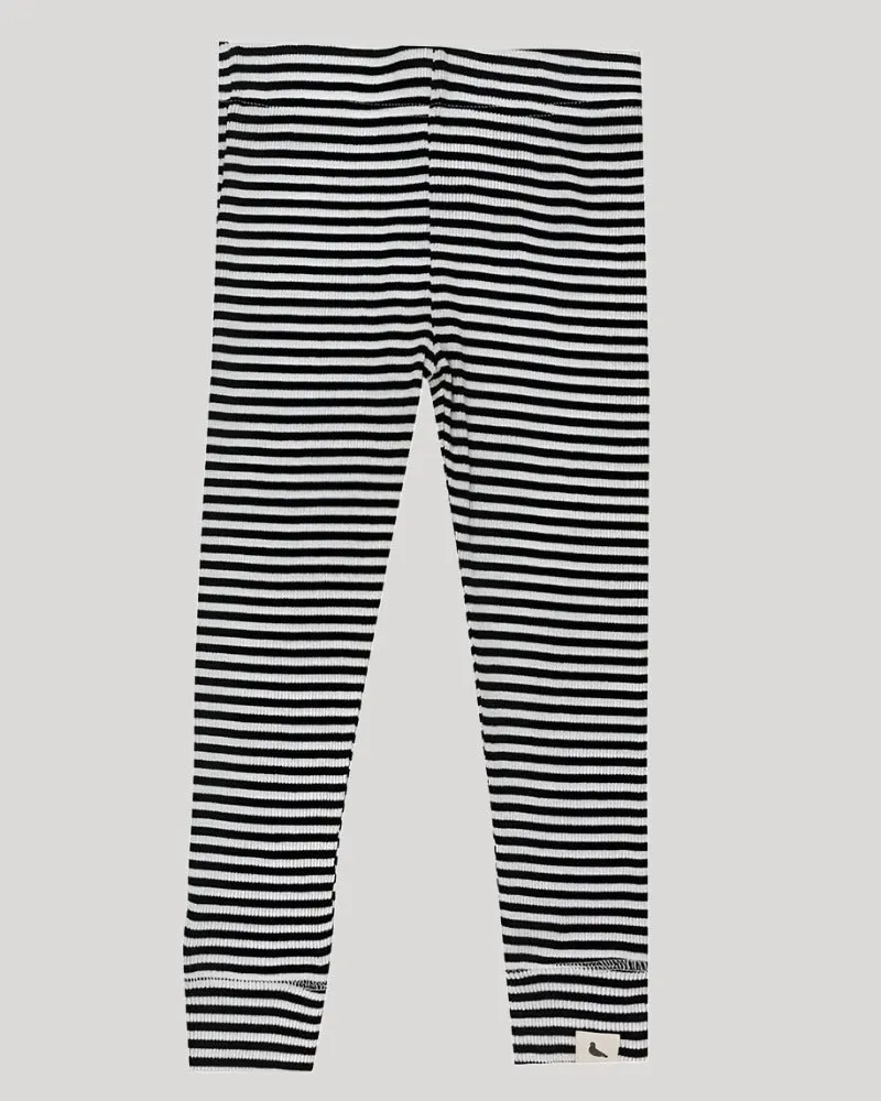 Multicolour Stripe Print Rib Leggings