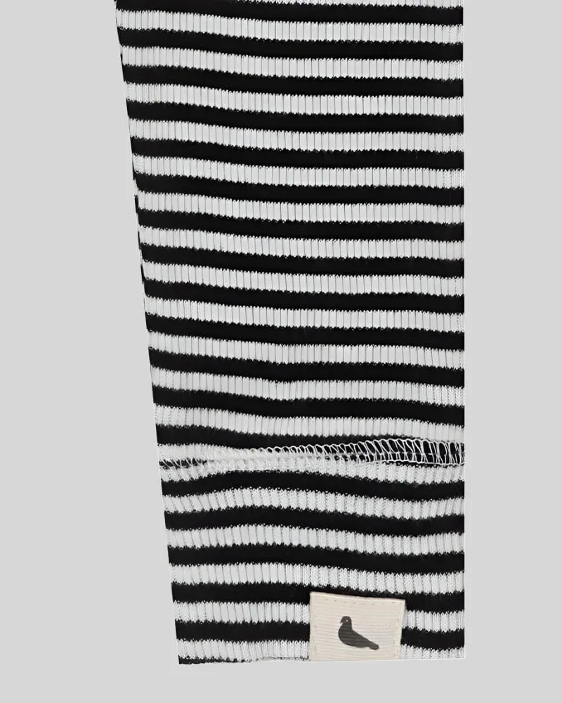 Multicolour Stripe Print Rib Leggings