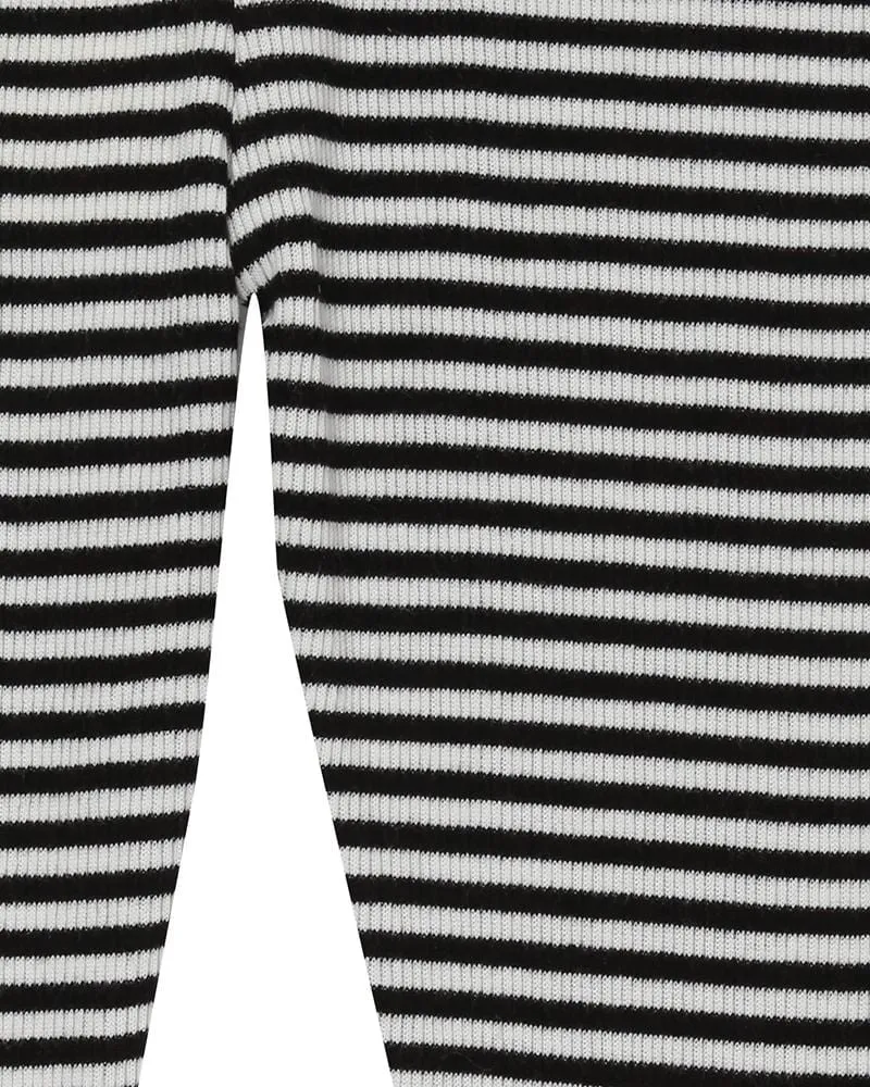 Multicolour Stripe Print Rib Leggings