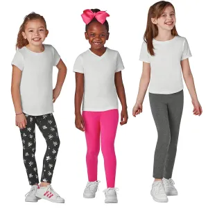 New Members Mark Girls Stretch Pull On My Favorite Leggings 3 Pack Unicorn/Pink/Heather, Sz 7/8