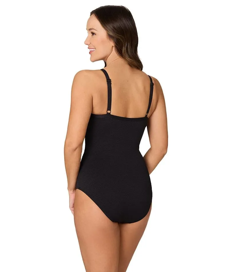 Nip Tuck Must Haves Kate Looped Front A-D Cup One Piece Swimsuit - Black