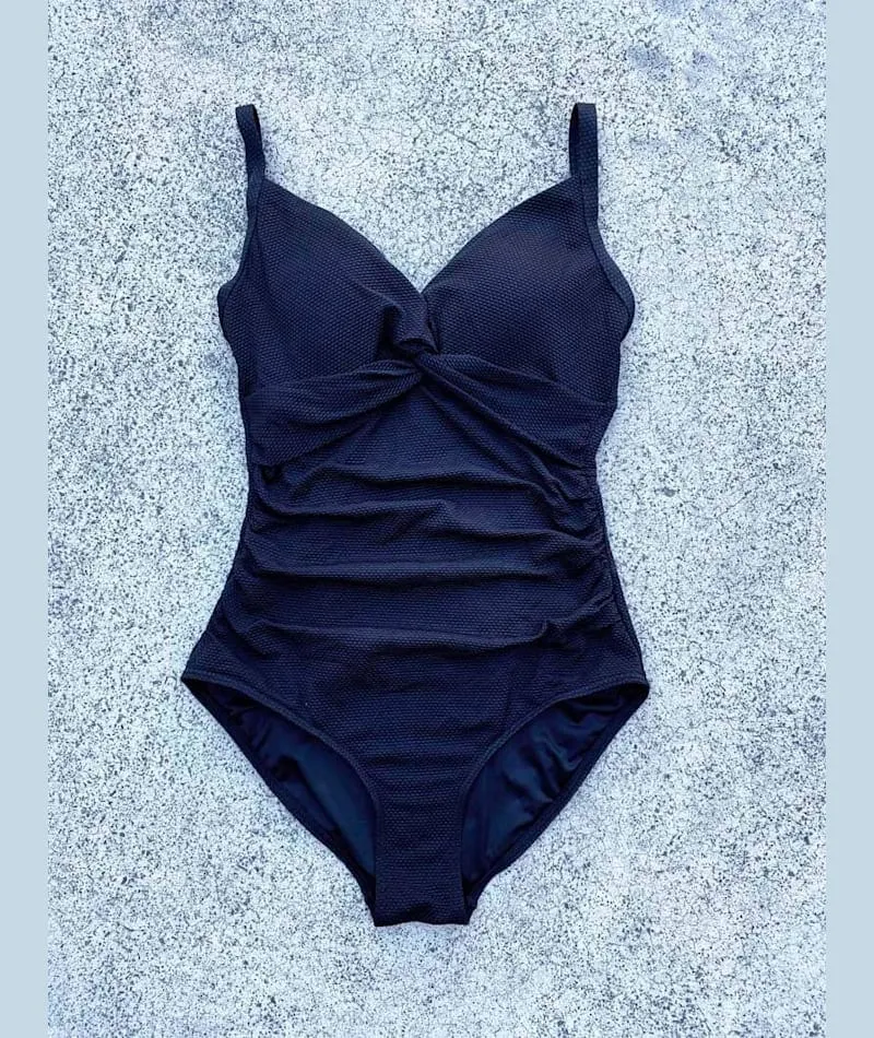 Nip Tuck Must Haves Kate Looped Front A-D Cup One Piece Swimsuit - Black
