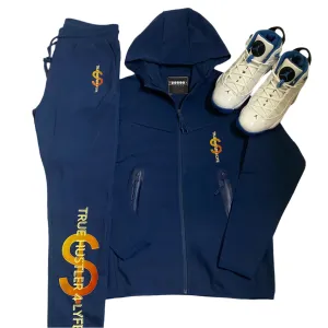 Ocean Blue Tech Tracksuit – Unisex 2-Piece Jogging Suit