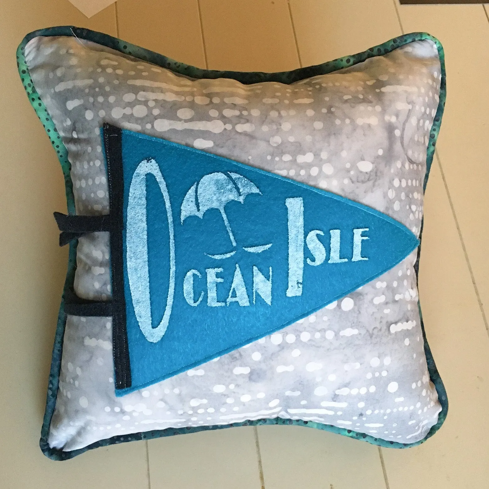 Ocean Isle Beach pennant pillows