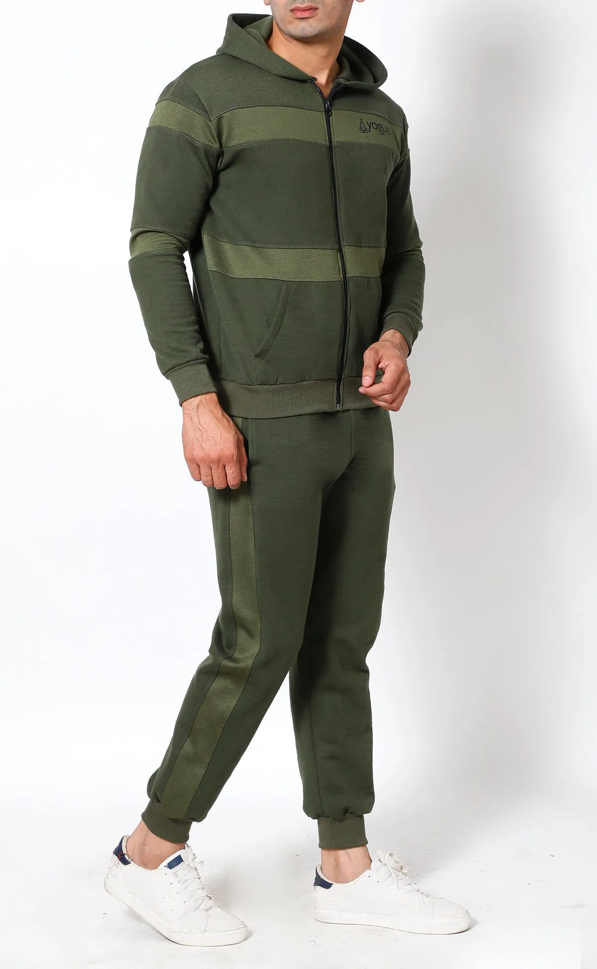Olive Stripes Thermal Tracksuit