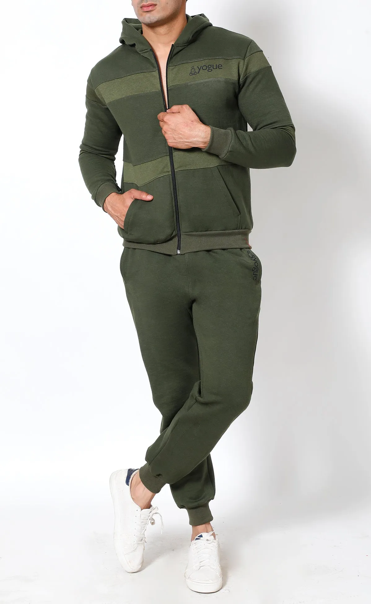 Olive Stripes Thermal Tracksuit