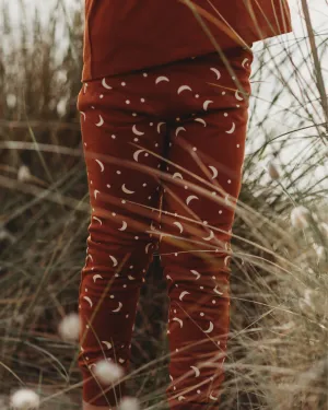 Orange Half Moon Print Leggings