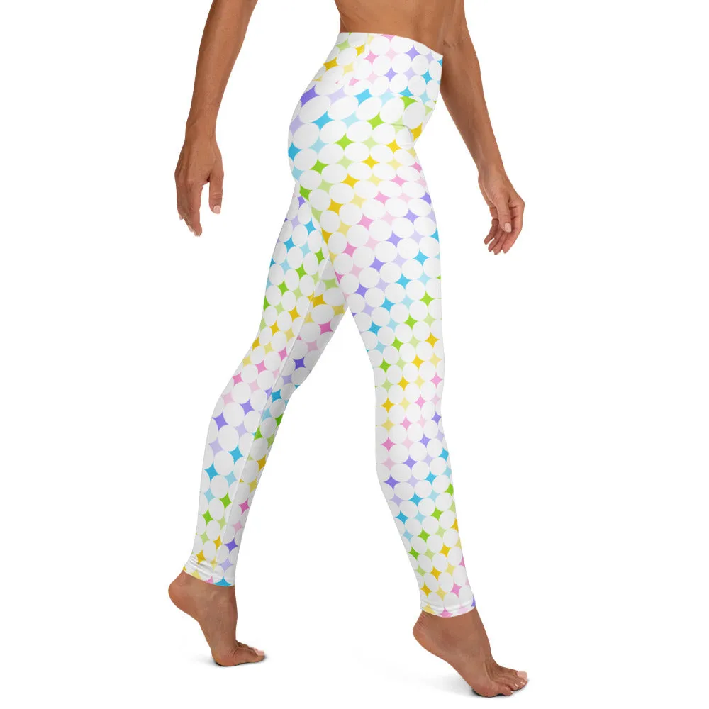 Pastel Stars High-waist Yoga Leggings