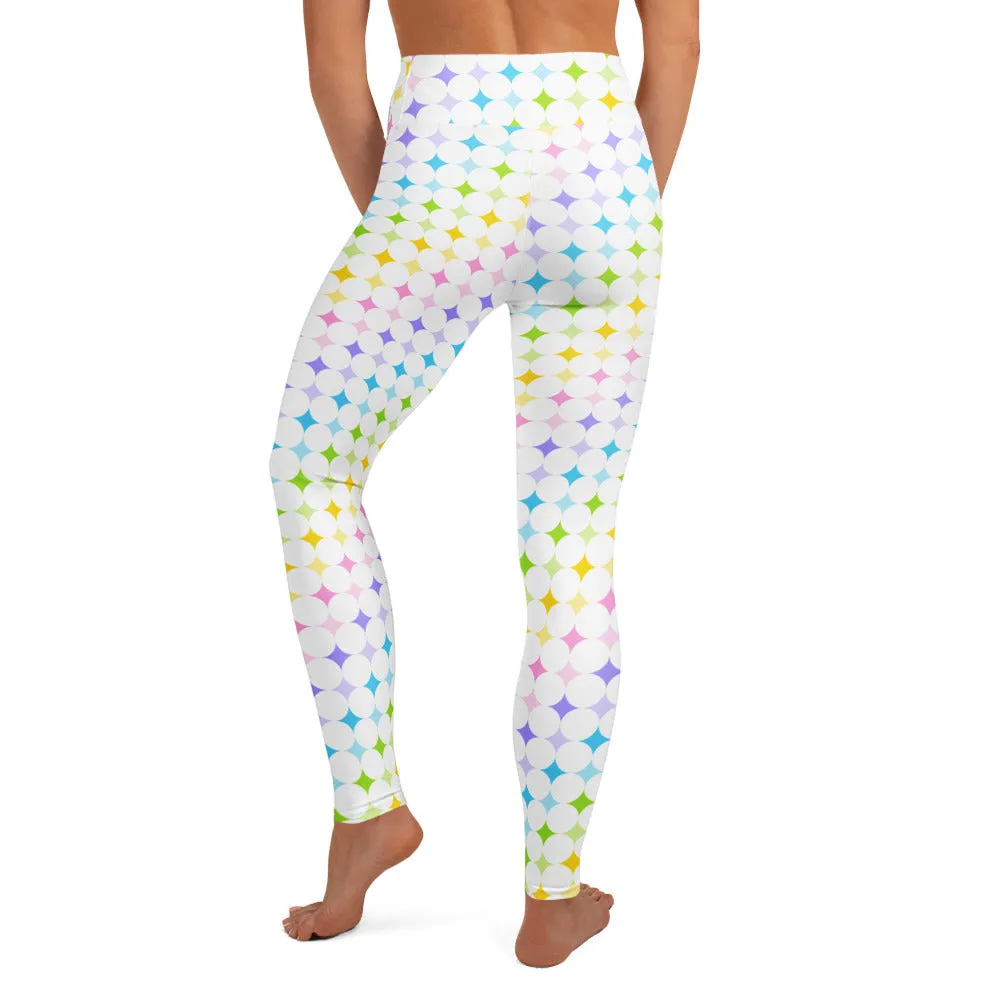 Pastel Stars High-waist Yoga Leggings
