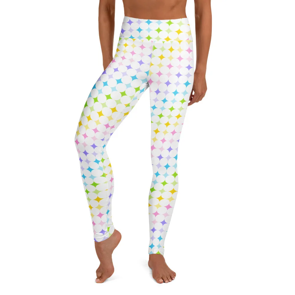 Pastel Stars High-waist Yoga Leggings