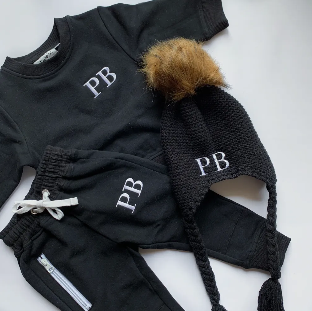 Personalised Tracksuit Sets for Kids! - Black