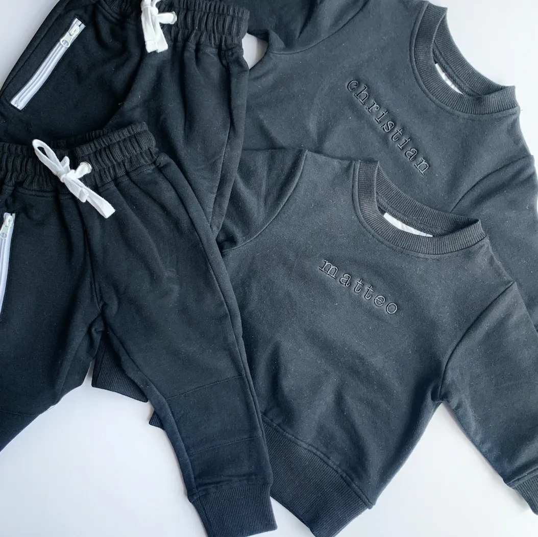 Personalised Tracksuit Sets for Kids! - Black