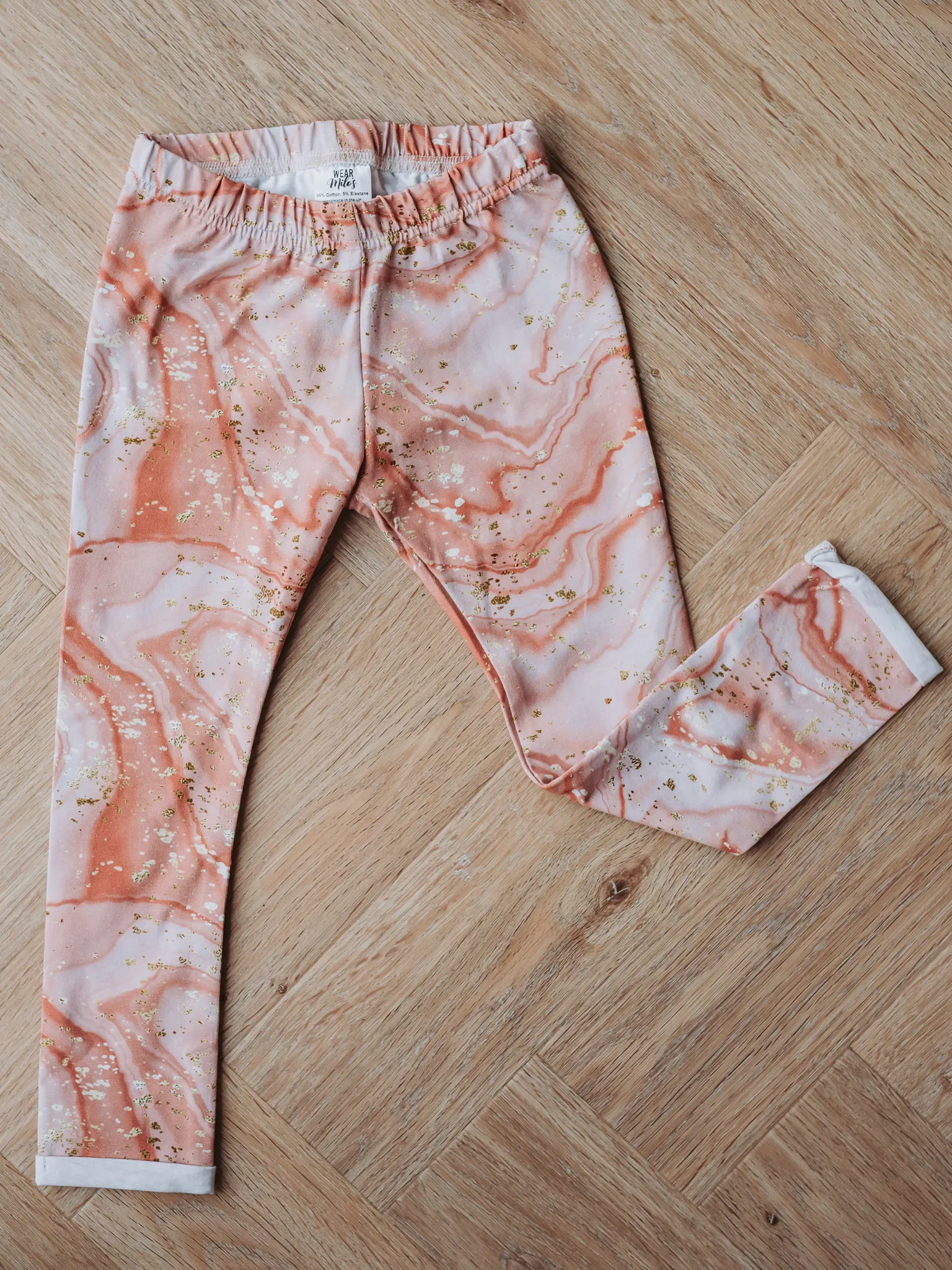 Pink & Gold Marble Leggings