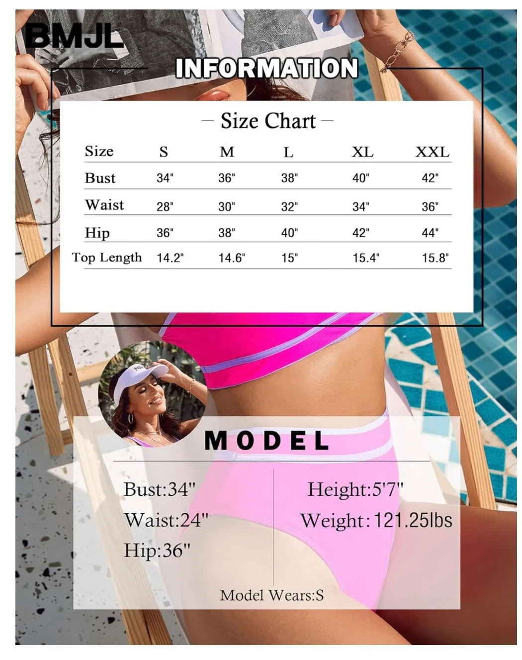 Pink & Purple High Waist Bikini Top