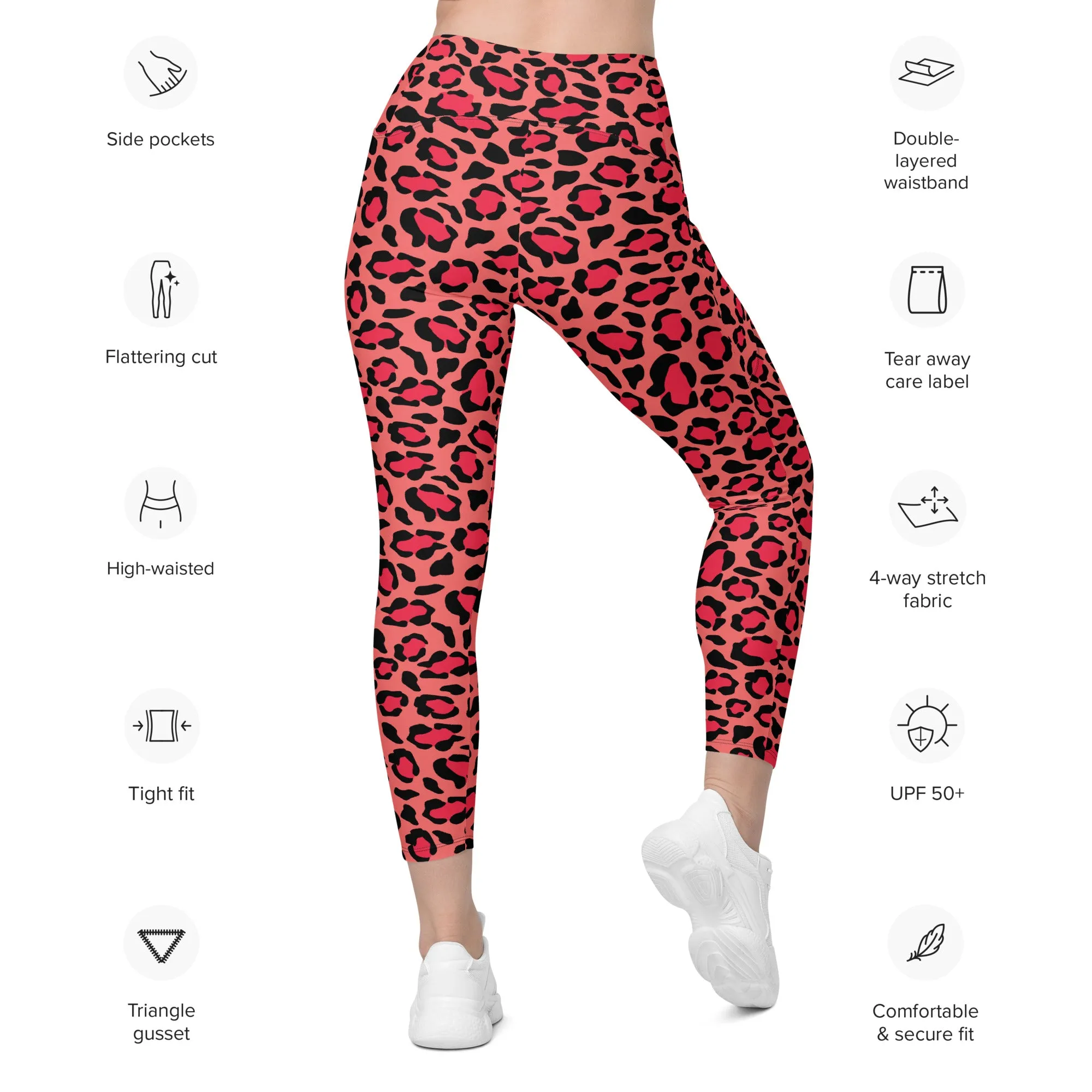 Pink Cheetah Leggings with pockets