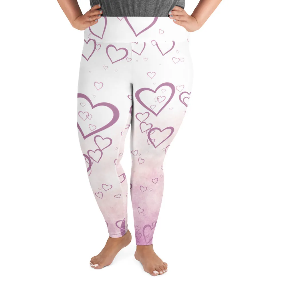 Pink Misty Hearts Plus Size Leggings