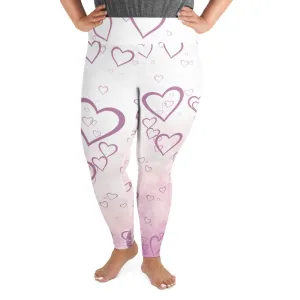 Pink Misty Hearts Plus Size Leggings