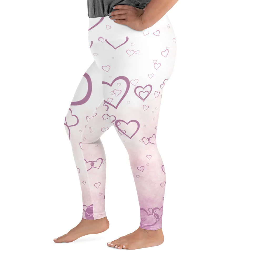 Pink Misty Hearts Plus Size Leggings