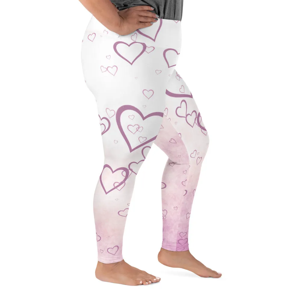 Pink Misty Hearts Plus Size Leggings