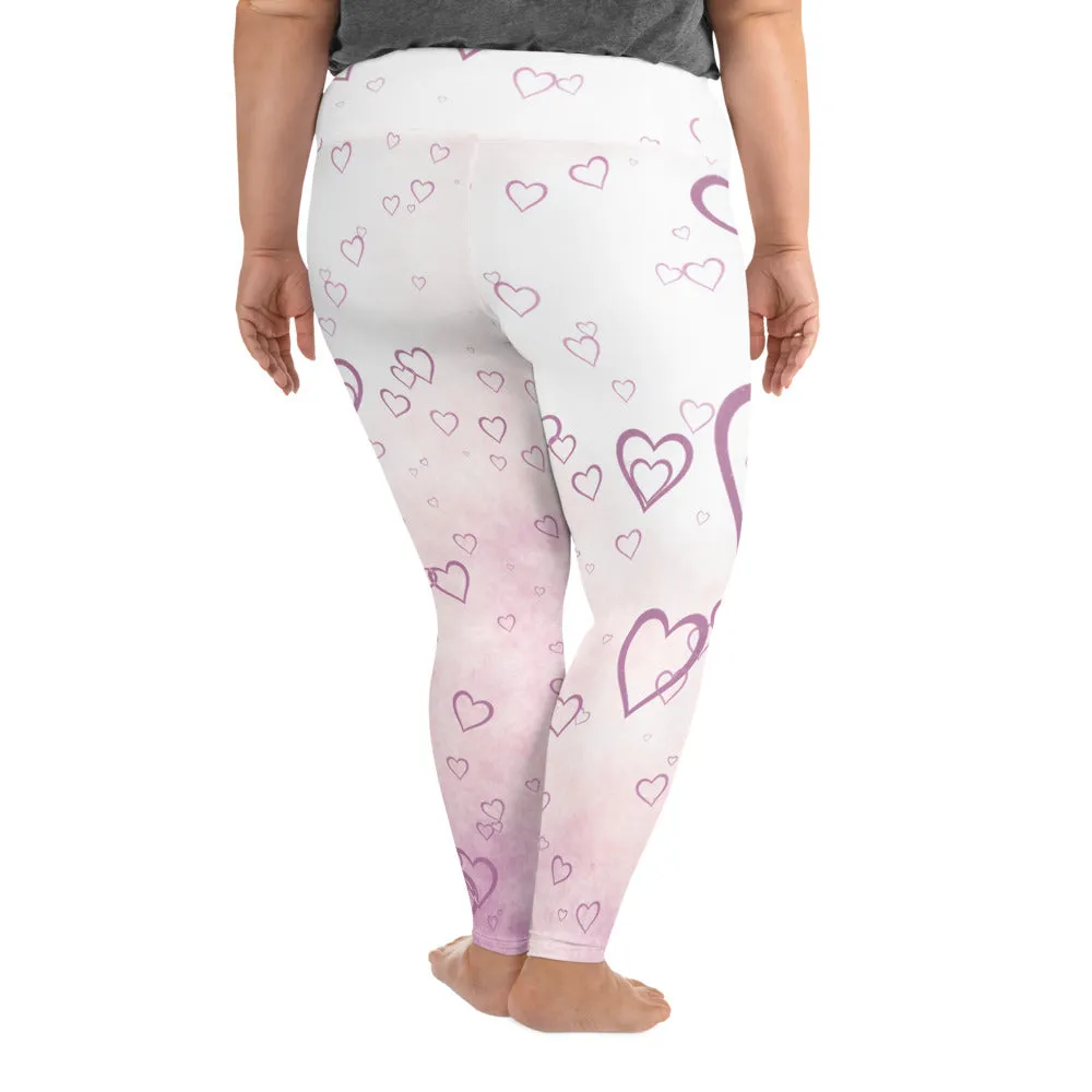 Pink Misty Hearts Plus Size Leggings