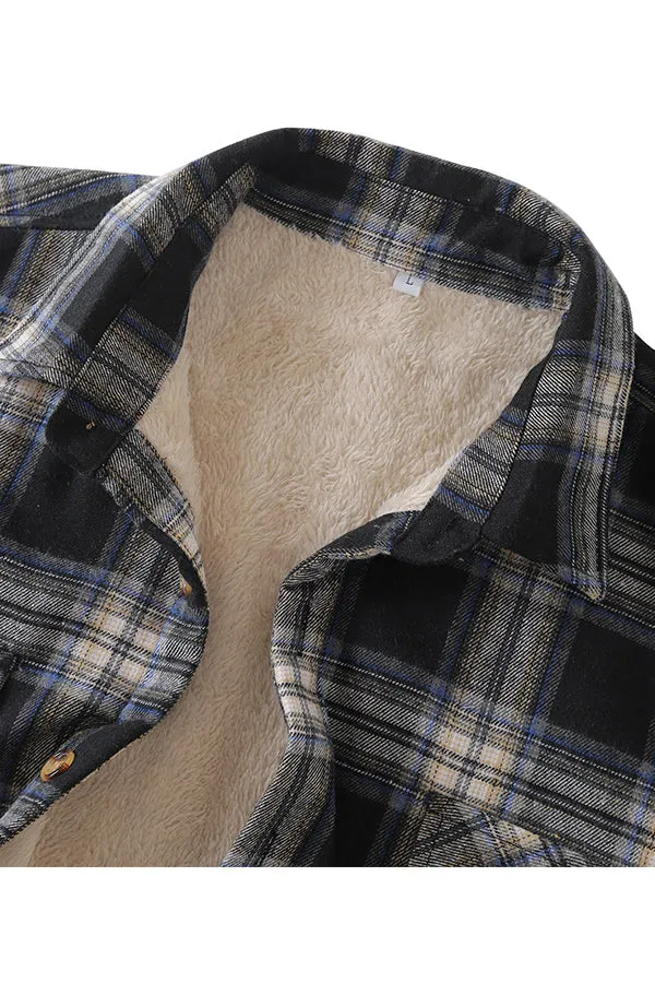 Plaid Fleece Thermal Shirt Jacket
