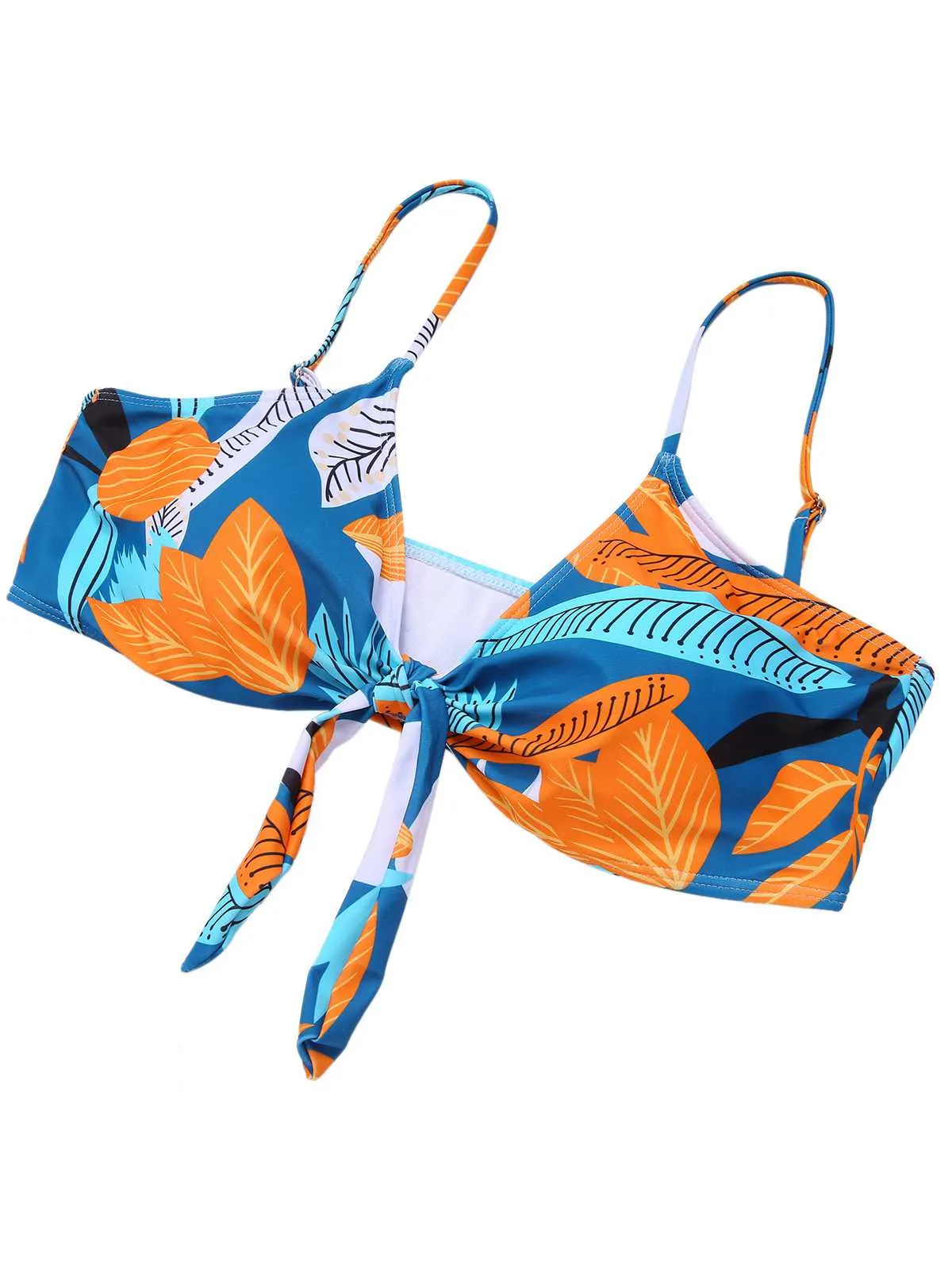 [Plus Size] 1940s Spaghetti Strap Print Swimsuit & Cover-Up