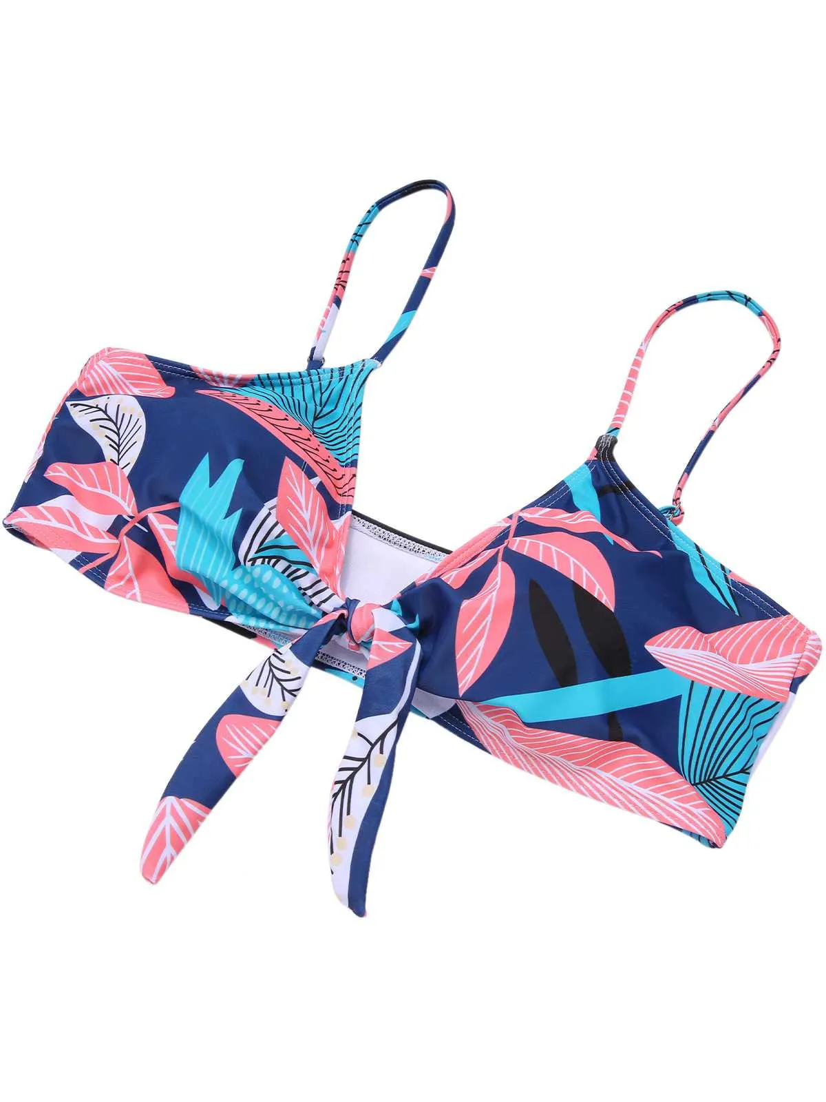 [Plus Size] 1940s Spaghetti Strap Print Swimsuit & Cover-Up